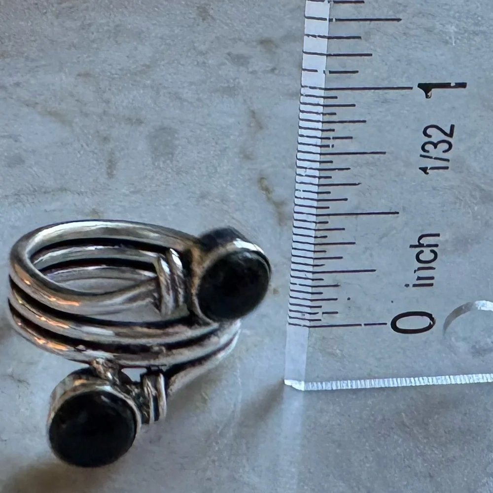 NWOT Sundance Storm Gyre Ring, Black Onyx, Sterling Silver